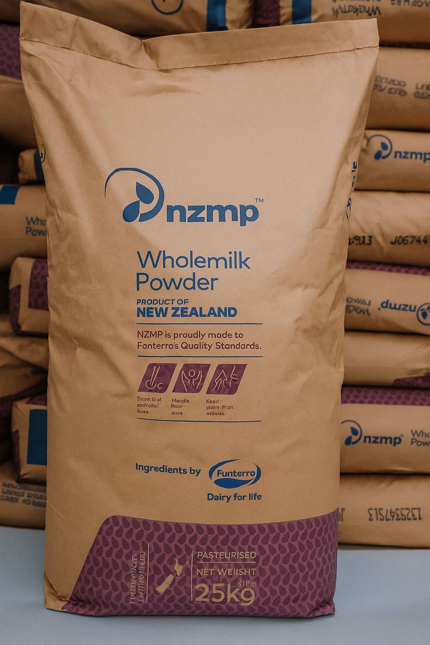 Lait entier en poudre NZMP, sac de 25kg, produit de Nouvelle-Zélande