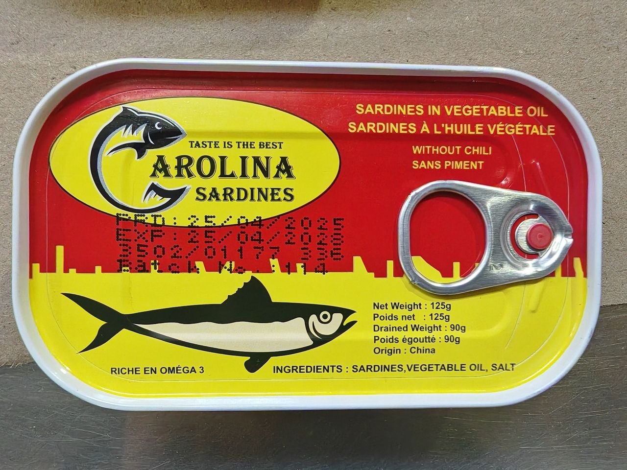 Sardines Carolina à l'huile végétale